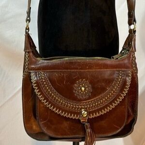 Vintage Patricia Nash Camila Distressed Leather Hobo Bag Vintage